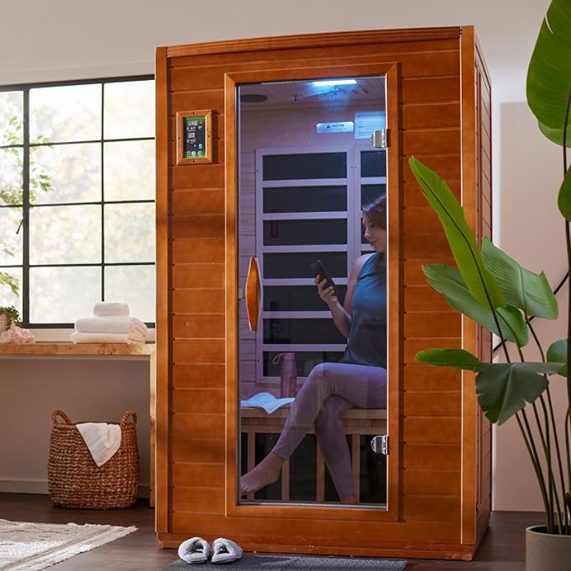 Full spectrum Solid Wood Red Cedar hemlock Home Indoor Infrared dry Sauna Room