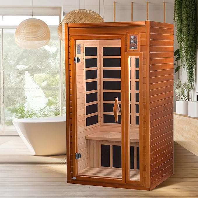 Full spectrum Solid Wood Red Cedar hemlock Home Indoor Infrared dry Sauna Room