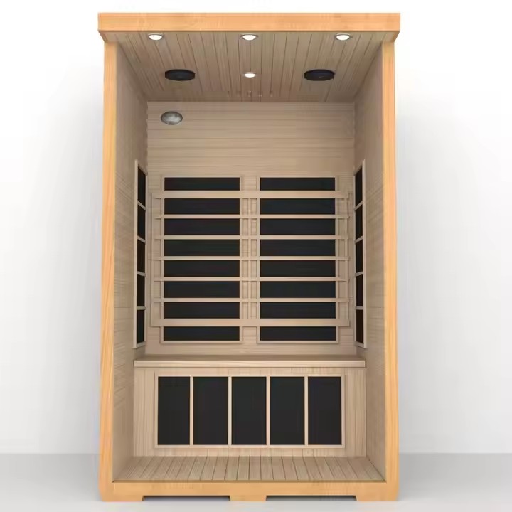 New Design Infrared Indoor Sauna Steam 2 Person Infrared Sauna Room Hammam Wood Sauna Cabinet with Hemlock