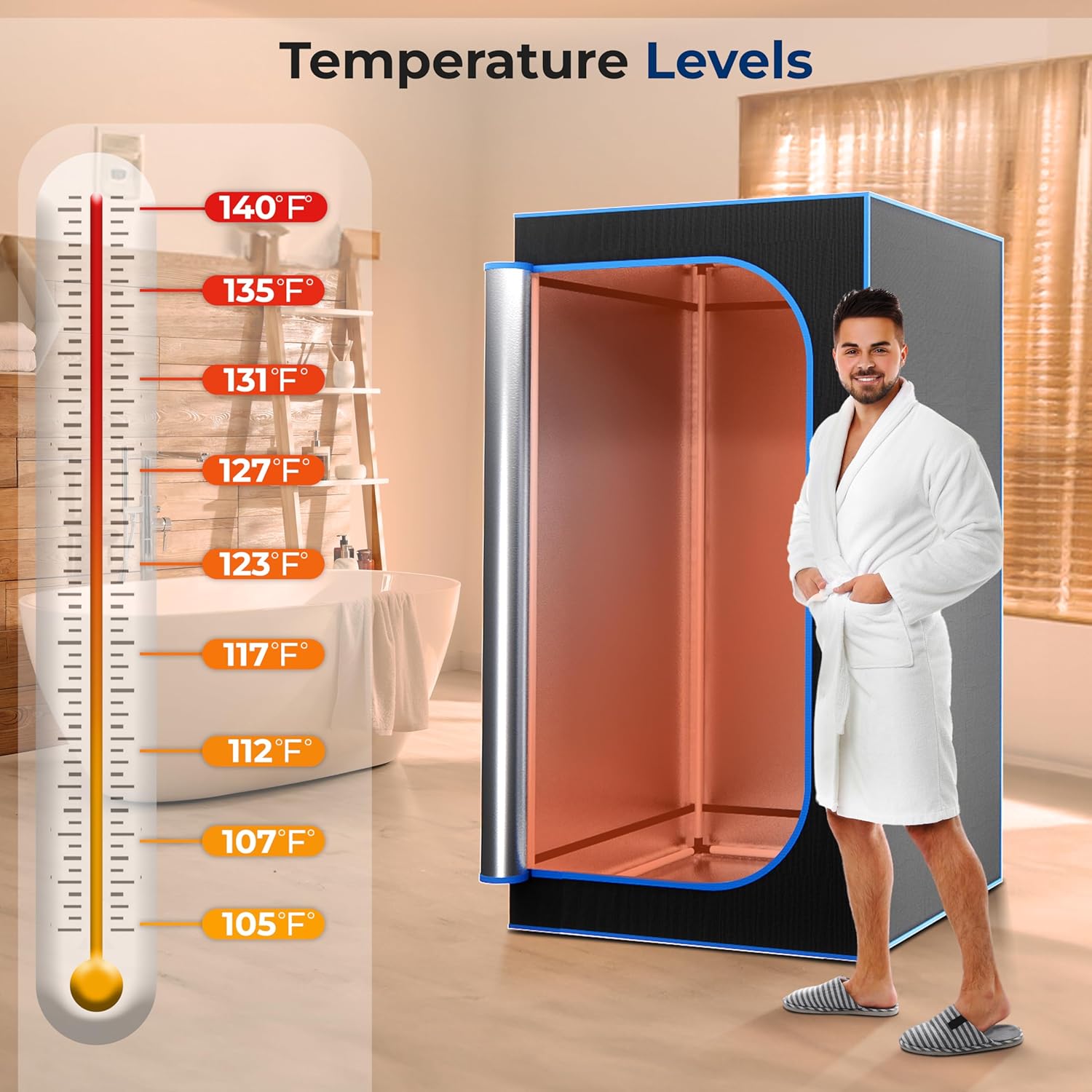 1 person portable large far infrared sauna room indoor for sale