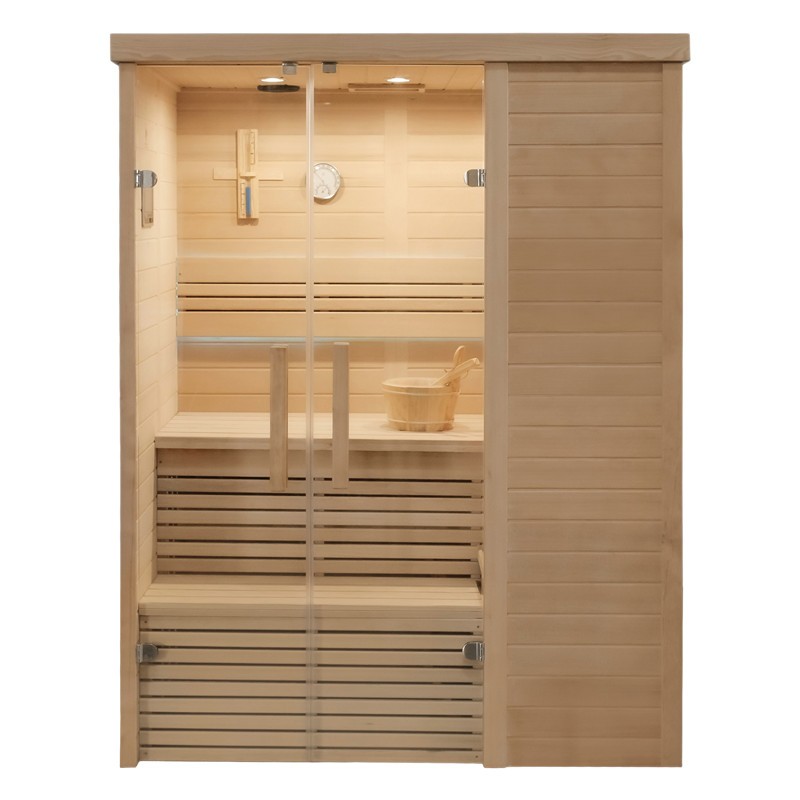 Outdoor Saunas Red Cedar Traditional Sauna Room 2 Person Panoramic Sunroof Sauna Room