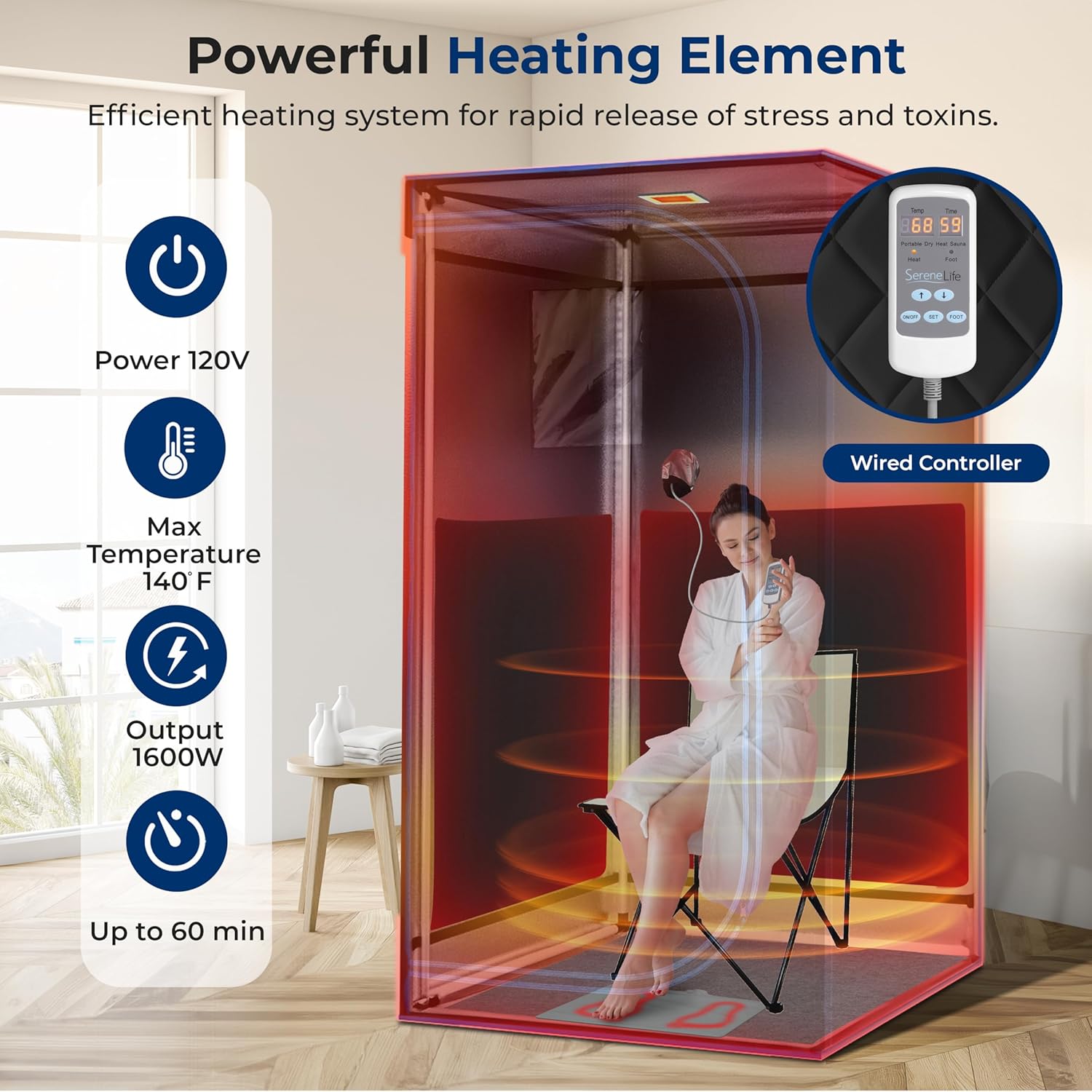 1 person portable large far infrared sauna room indoor for sale