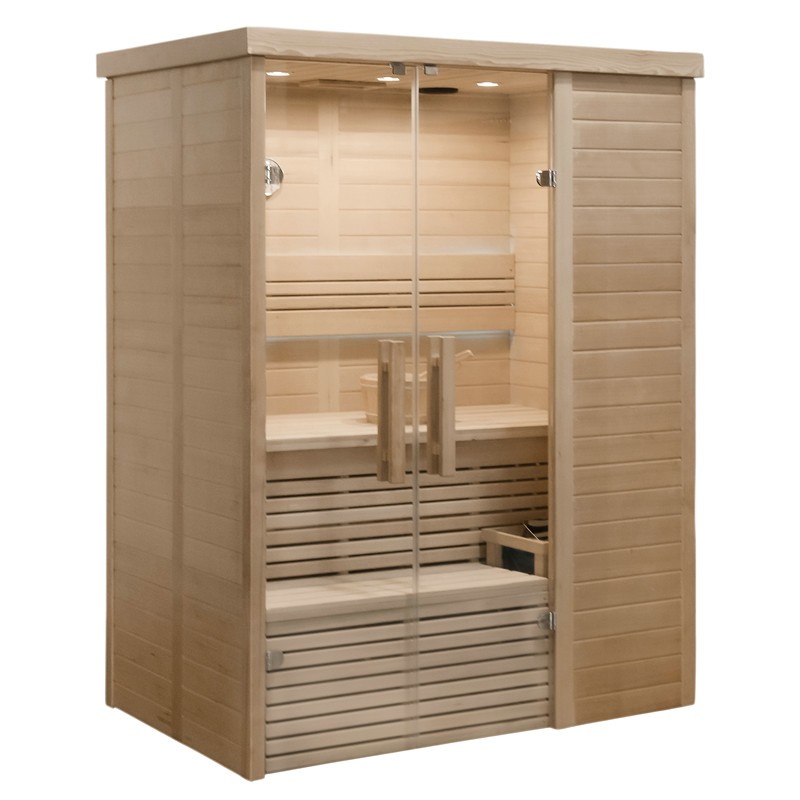 Outdoor Saunas Red Cedar Traditional Sauna Room 2 Person Panoramic Sunroof Sauna Room