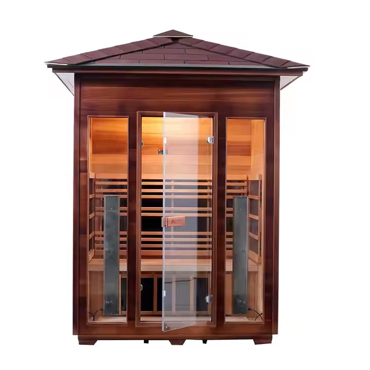 Factory Hotsell Outdoor Red Ceder Far Infrared Sauna Room for 6 persons with Solid Wood Sauna