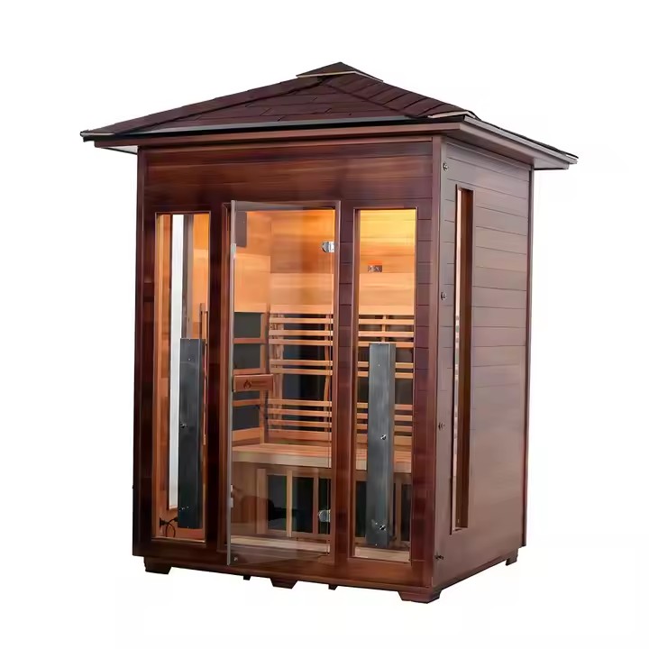 Factory Hotsell Outdoor Red Ceder Far Infrared Sauna Room for 6 persons with Solid Wood Sauna
