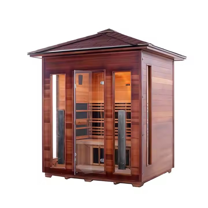 Factory Hotsell Outdoor Red Ceder Far Infrared Sauna Room for 6 persons with Solid Wood Sauna