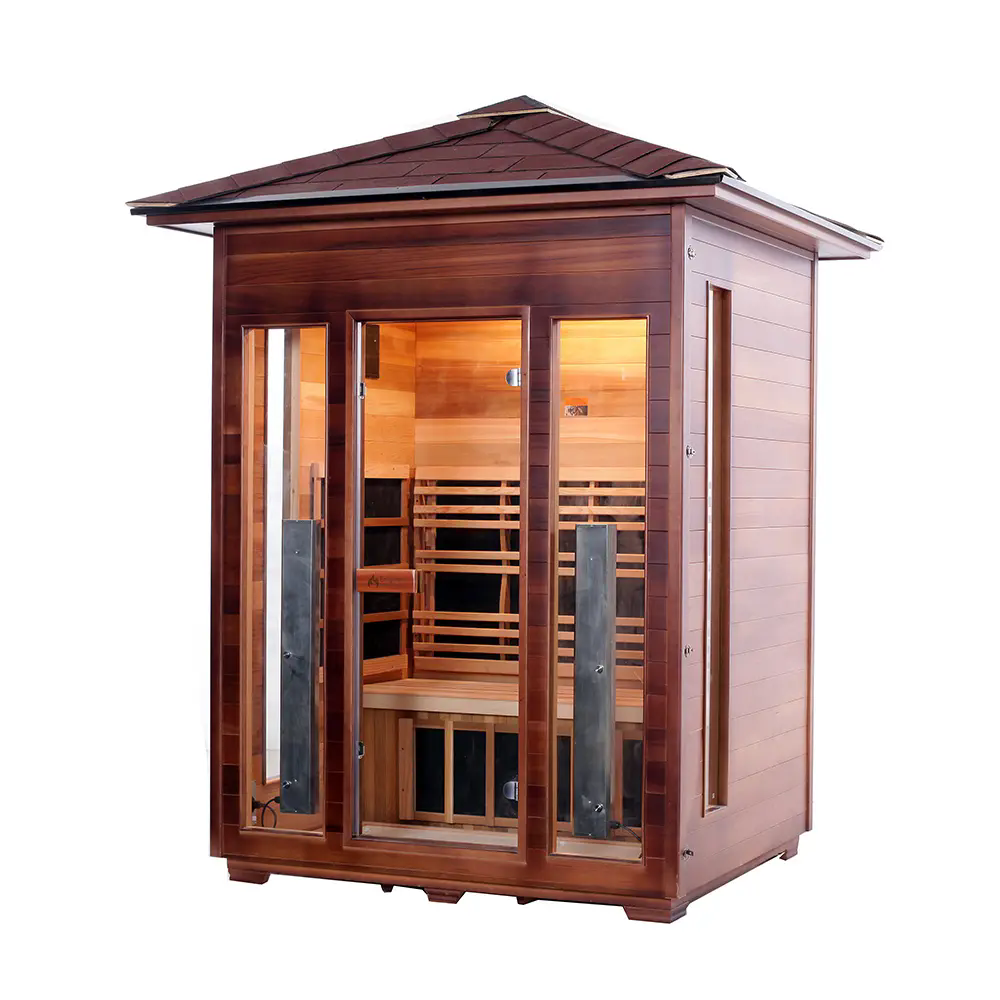 Factory Hotsell Outdoor Red Ceder Far Infrared Sauna Room for 6 persons with Solid Wood Sauna