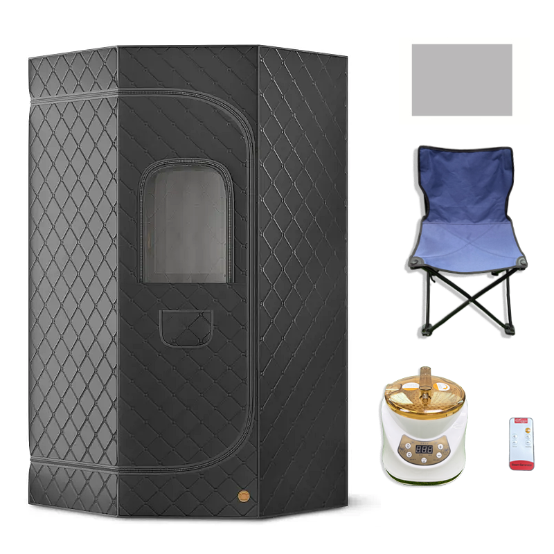 Portable Steam Sauna for Home, XL Sauna Tent with 3L 1200W Steamer & Red Light, Foldable Chair & Mat, Indoor Personal Spa for Relaxation, Detox & Recovery