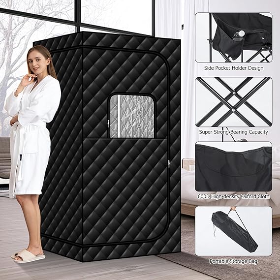 Indoor Portable Far Infrared Sauna Tent Dry Steam Sauna Tent Single Infrared Folding Dry Wet Sauna at Home