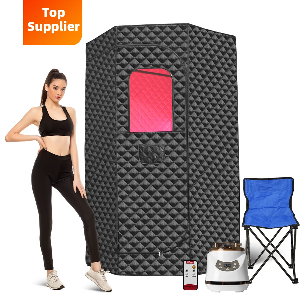 Redfy Best Price Indoor Personal Sauna Box Room Far Infra Led Red Light Therapy Portable Full Body Sauna Steam Tent Kit