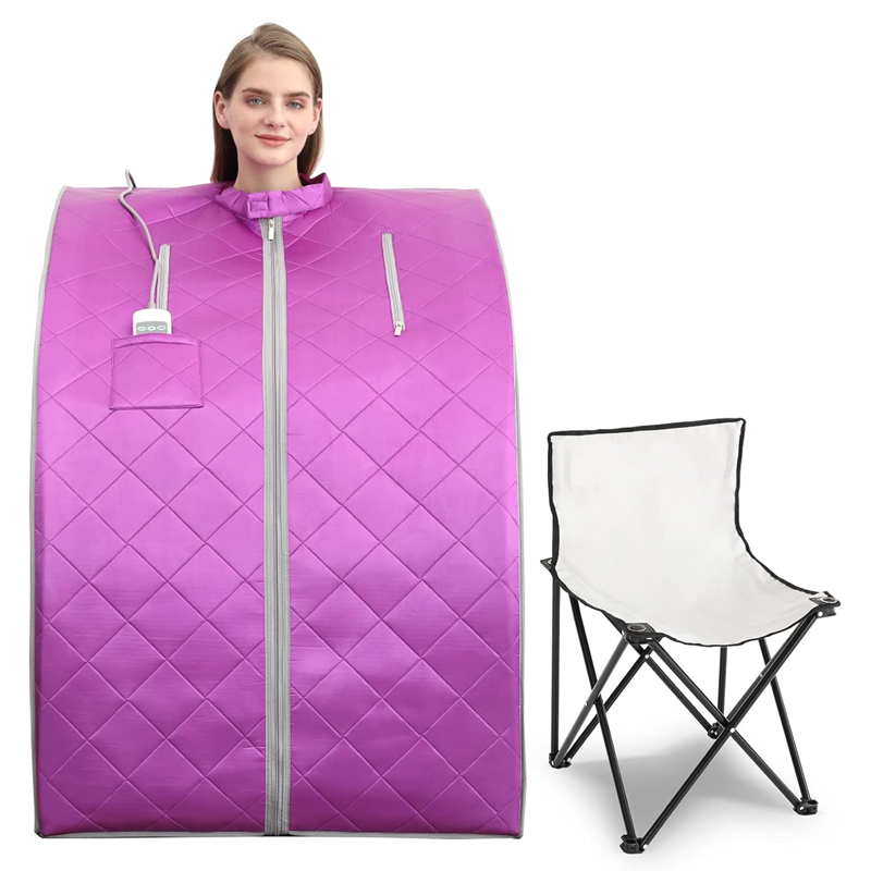 Portable Sauna for Home, Infrared Sauna Tent with Heated Foot Pad and Folding Chair, Compact Personal Rejuvenation Sauna, Remote Control In-Home Spa