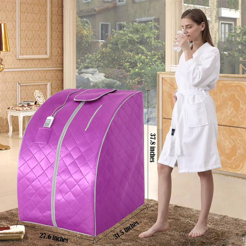 Portable Sauna for Home, Infrared Sauna Tent with Heated Foot Pad and Folding Chair, Compact Personal Rejuvenation Sauna, Remote Control In-Home Spa