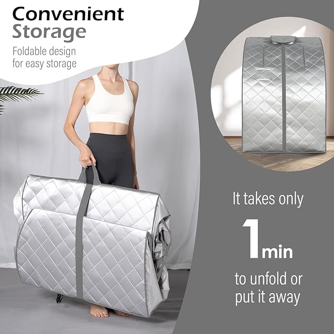 Portable Far Infrared Sauna for Home, Personal Sauna Spa for Relaxtion & Detox at Home, 1 Person Full Body Sauna Tent
