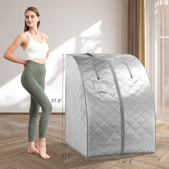 Portable Far Infrared Sauna for Home, Personal Sauna Spa for Relaxtion & Detox at Home, 1 Person Full Body Sauna Tent