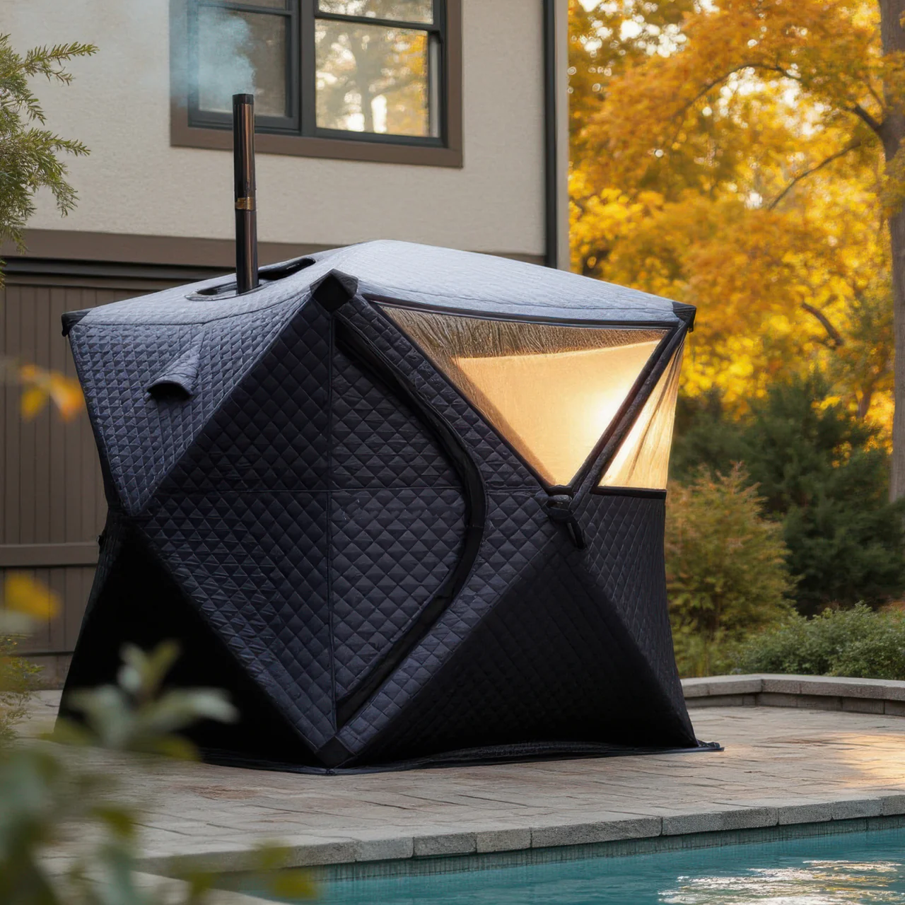Outdoor Sauna Tent Portable Square Hiking Tent Camping Fishing Winter Mountain Climbing Outdoor Sauna Spa Sauna Tent Rooms