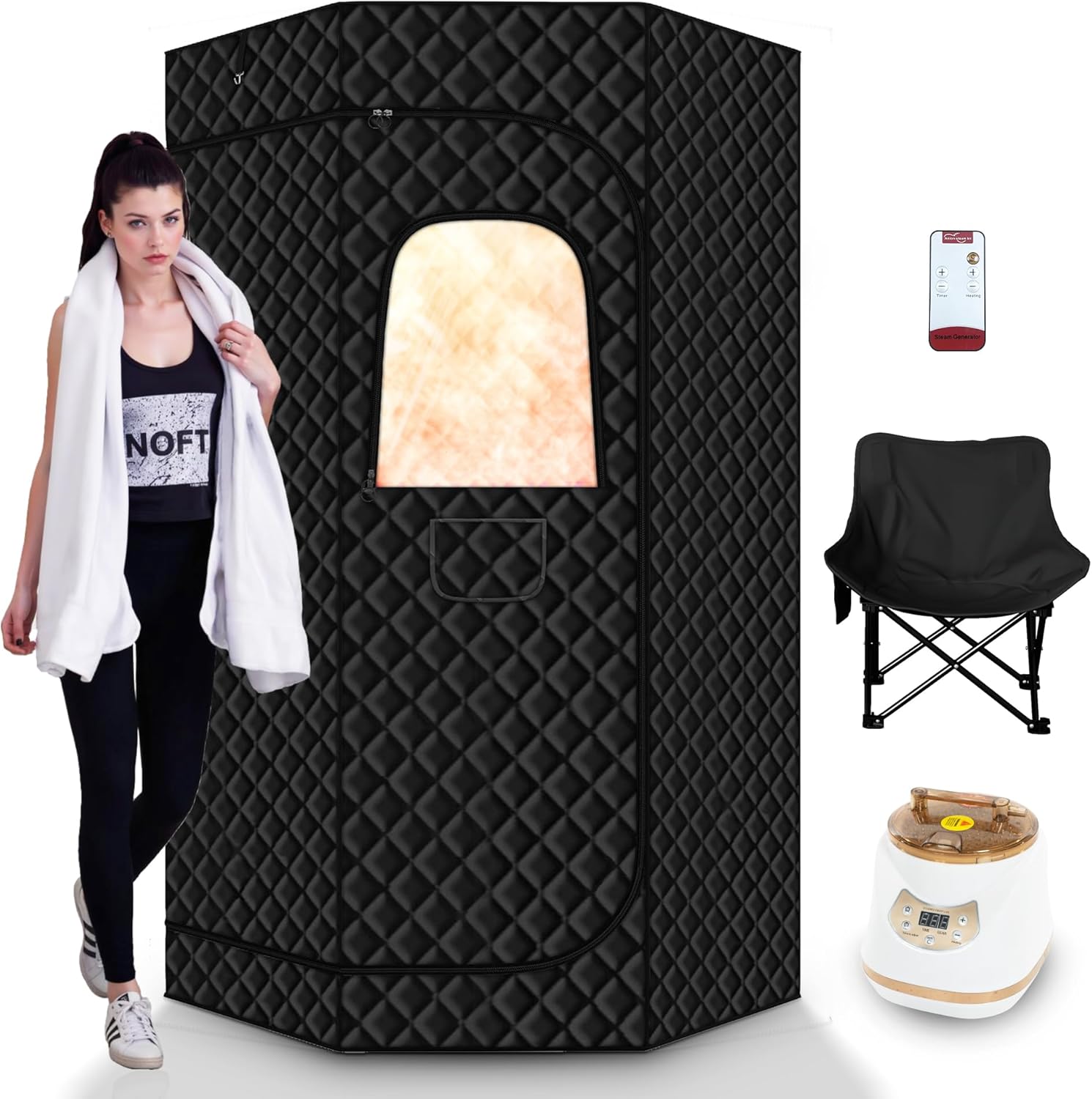 2024 New Arrival Modern Portable Steam Sauna Box Tent 9kw Indoor Remote Control Red Light Durable for Home Use for Apartments