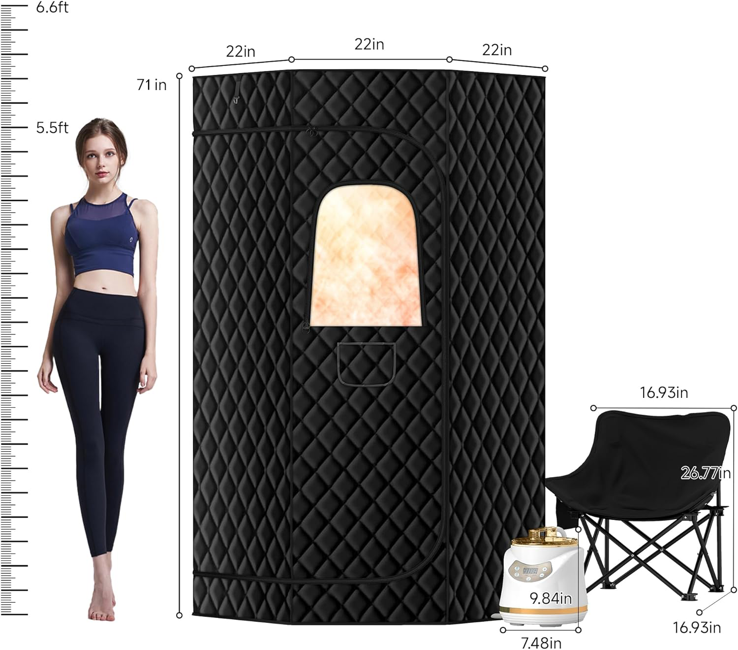 2024 New Arrival Modern Portable Steam Sauna Box Tent 9kw Indoor Remote Control Red Light Durable for Home Use for Apartments