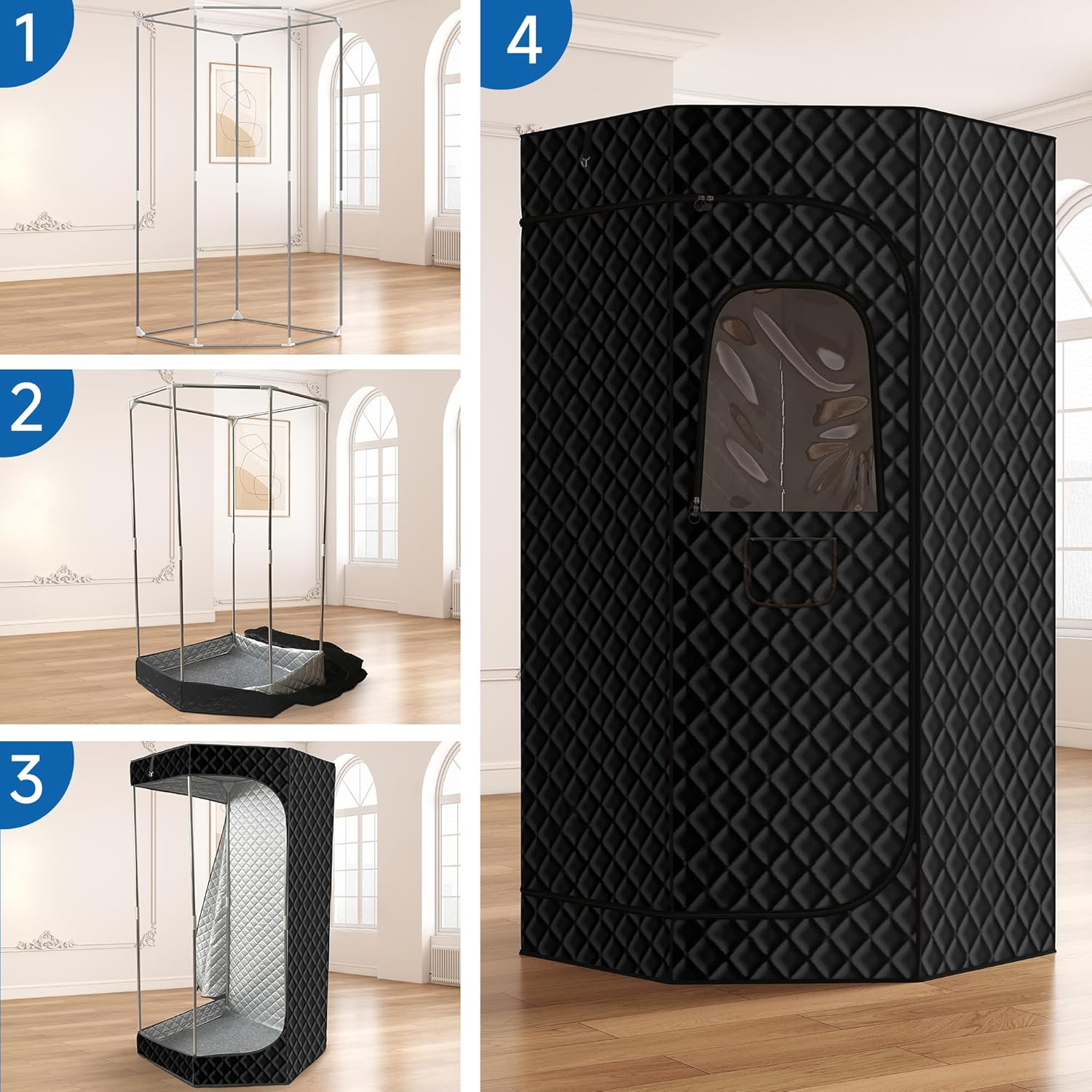 2024 New Arrival Modern Portable Steam Sauna Box Tent 9kw Indoor Remote Control Red Light Durable for Home Use for Apartments