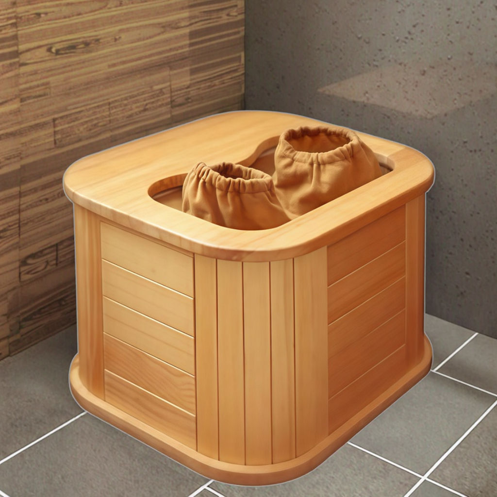 Foot Bath Steam Bucket Cheap Far-Infrared Health Single Person Hemlock Wood Type Foot Sauna Bucket